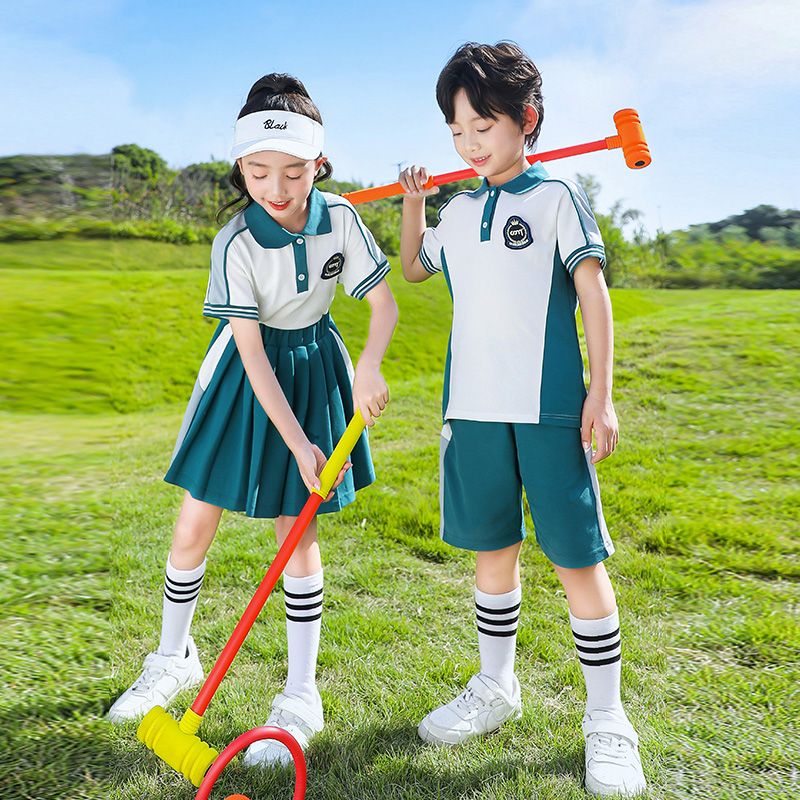 Primary school school uniform Summer costumes Children's Sports Cotton Cotton Squad Boys Girls College Wind Set