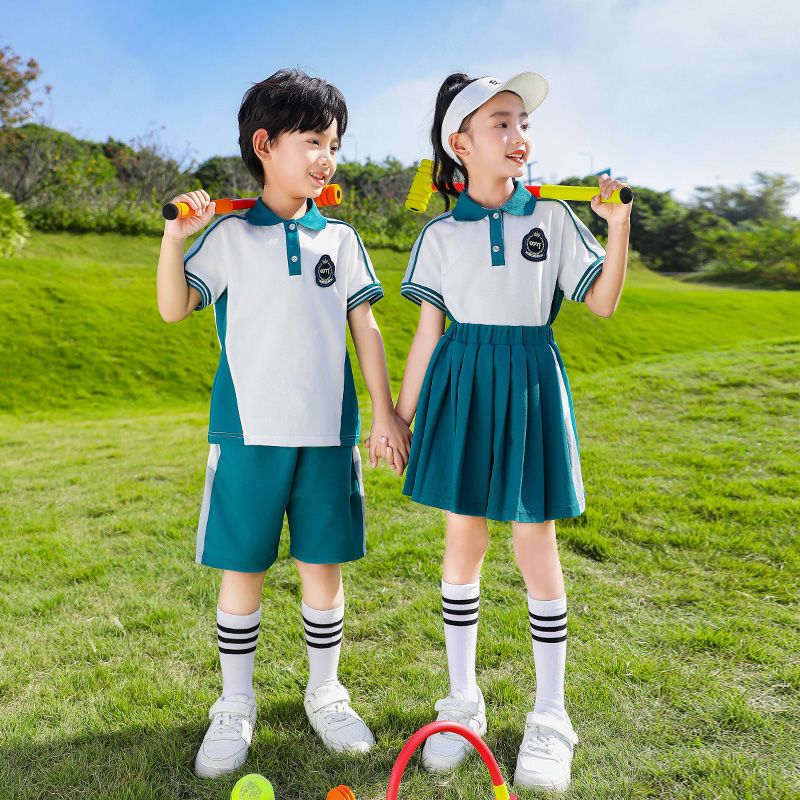 Primary school school uniform Summer costumes Children's Sports Cotton Cotton Squad Boys Girls College Wind Set