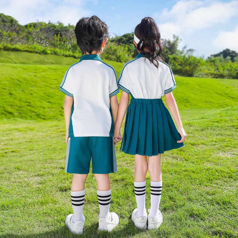 Primary school school uniform Summer costumes Children's Sports Cotton Cotton Squad Boys Girls College Wind Set