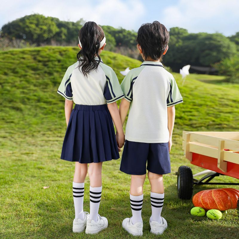 Elementary school uniforms summer clothes Children's sports cotton service college style