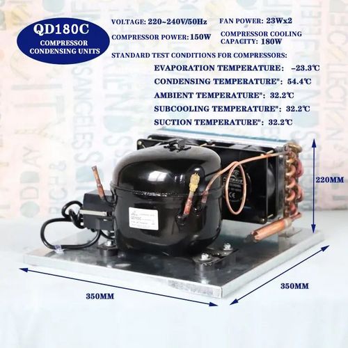 QD75HC Compressor condensing units 220V R134a LBP compressor and condenser for refrigerator fridge chest freezer