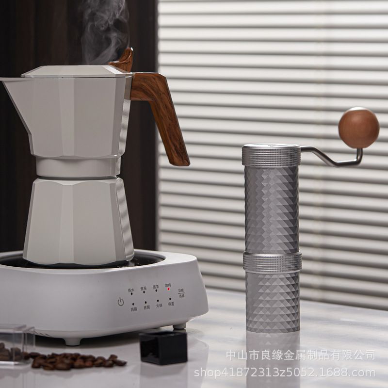 Stainless Steel Burr Portable Diamond Surface Manual Coffee Grinder