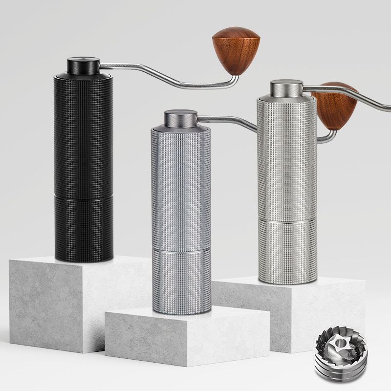 Stainless Steel Burr Portable Diamond Surface Manual Coffee Grinder