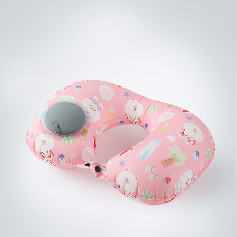 Customization Portable Foldable Colorful Pattern Inflatable Neck Travel Pillow