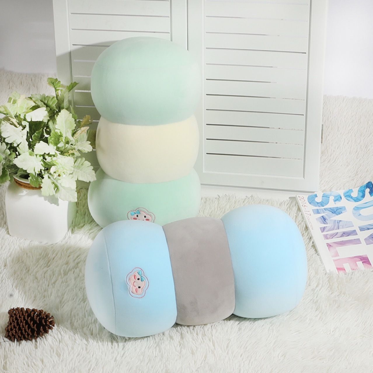 Personalized Microbeads Creative New Candy Column Throw Pillow Color Macaron Color Pillow