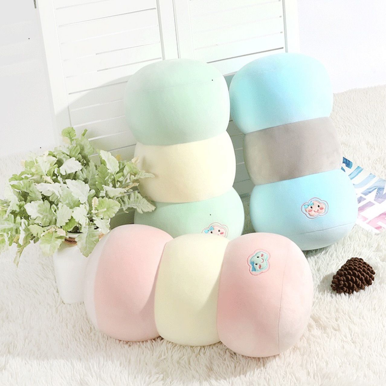 Personalized Microbeads Creative New Candy Column Throw Pillow Color Macaron Color Pillow