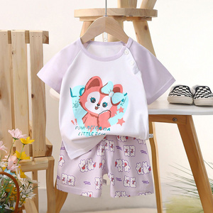 Unisex Toddler Cartoon Print T-Shirt & Shorts Set - Cute Animal Graphic Outfits for Boys and Girls