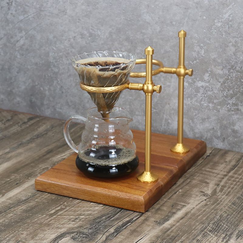 Eco friendly Coffee Filter Stand Holder Wooden Pour Over Coffee Maker Dripper Station Stand