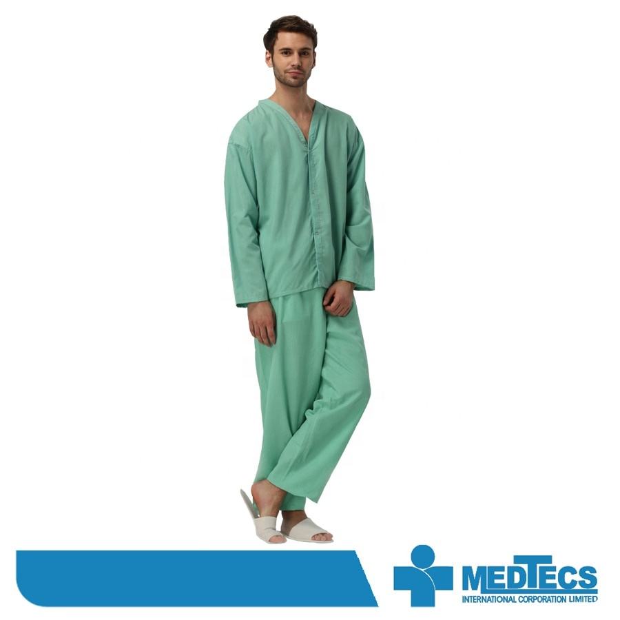 100% Polyester Printed Comfortable Medical Nightwear Patient Pajama