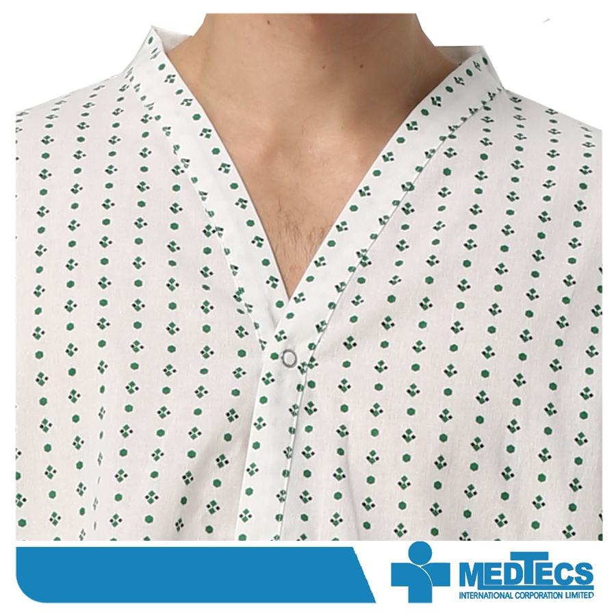 100% Polyester Printed Comfortable Medical Nightwear Patient Pajama