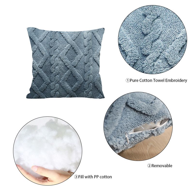 Soft Textured Knit Throw Pillow Cozy Decorative Cushion Cover