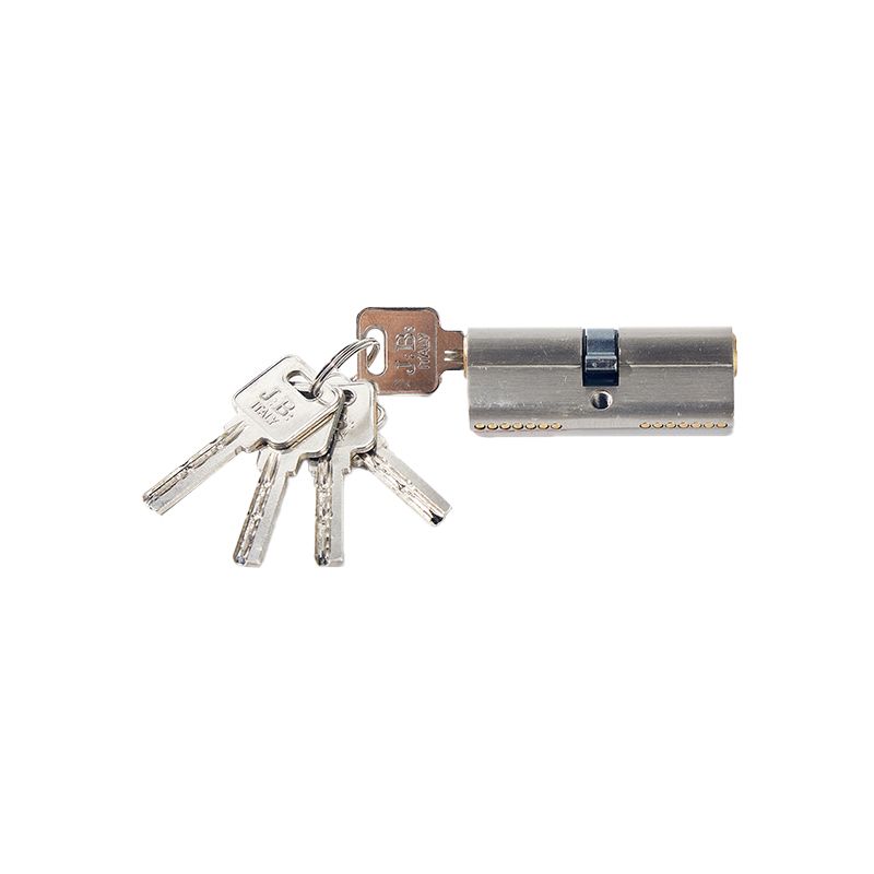 Double Open Cylinder Lock 3 Pcs Keys Zinc Alloy Surface Brass Interior Double Open Cylinder Lock