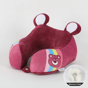 Wholesale Cute Car Travel Memory Foam Strawberry Bear Neck Pillow With Ears