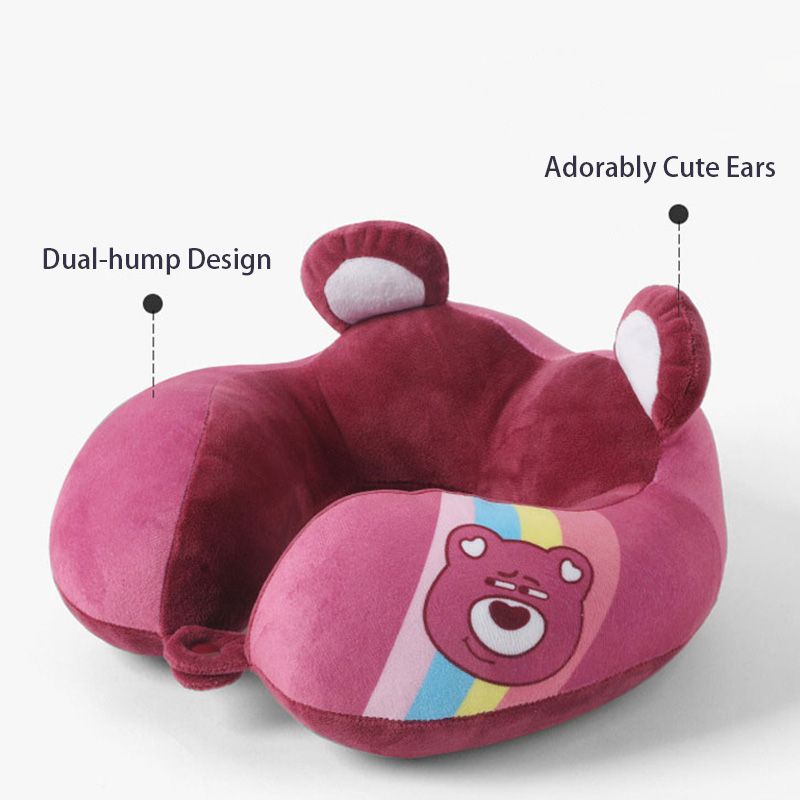 Wholesale Cute Car Travel Memory Foam Strawberry Bear Neck Pillow With Ears