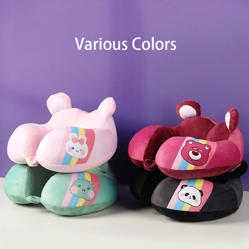 Wholesale Cute Car Travel Memory Foam Strawberry Bear Neck Pillow With Ears