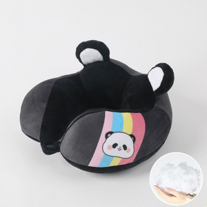 Wholesale Cute PP Cotton Panda Neck Pillow With Ears for Car or Travel