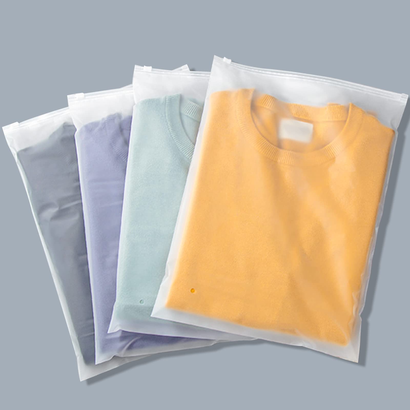 Frosted Zipper Plastic Bags for Clothing Clear Apparel Bag for T-Shirt Shirt Document with Vent Holes