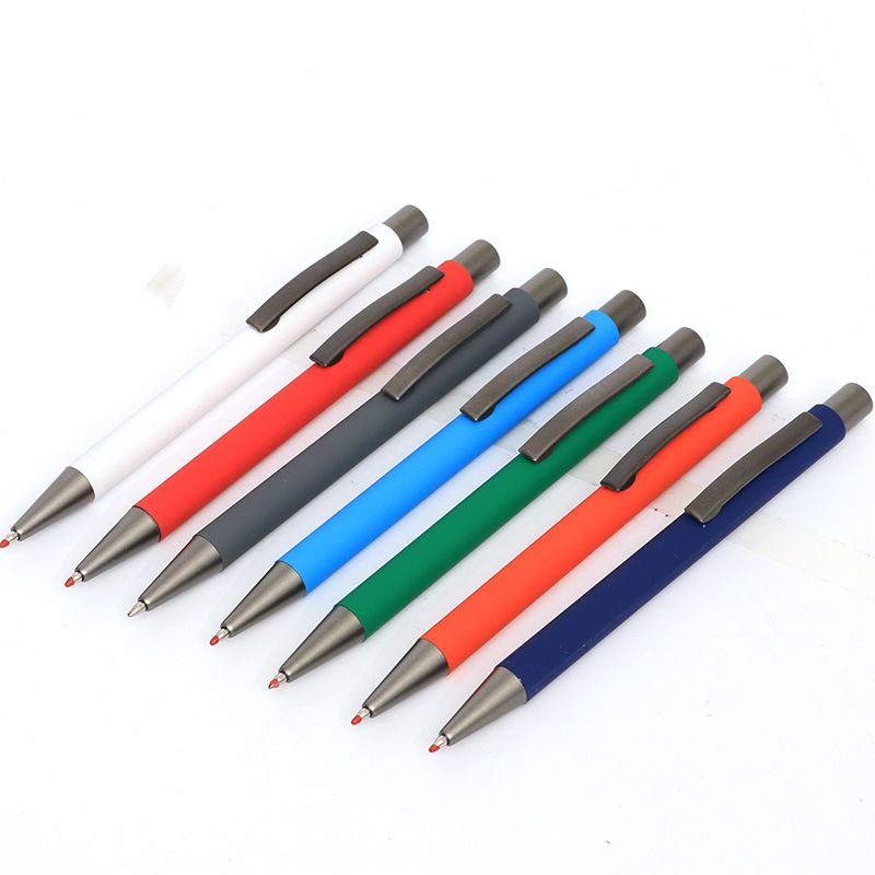 Wholesale Metal Body Soft Touch Customized Blue Black Roller Gel Pens Set With Logo