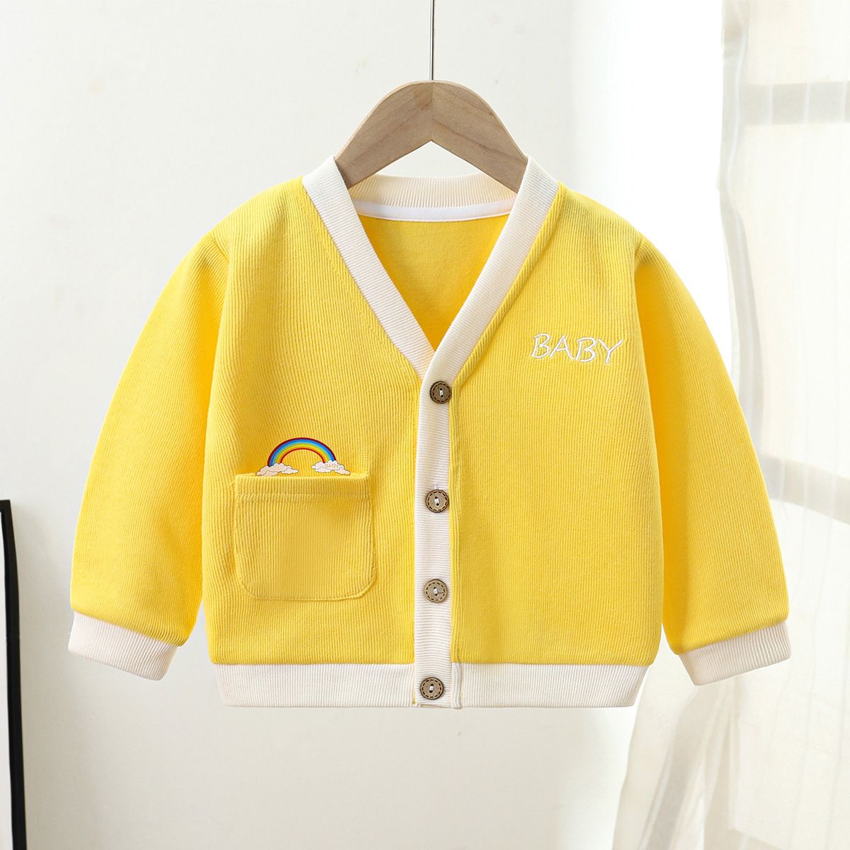 Unisex Knitted Long Sleeve Cardigan Casual Solid Color Comfortable Fall and Winter Long Sleeve Jacket for Boys and Girls