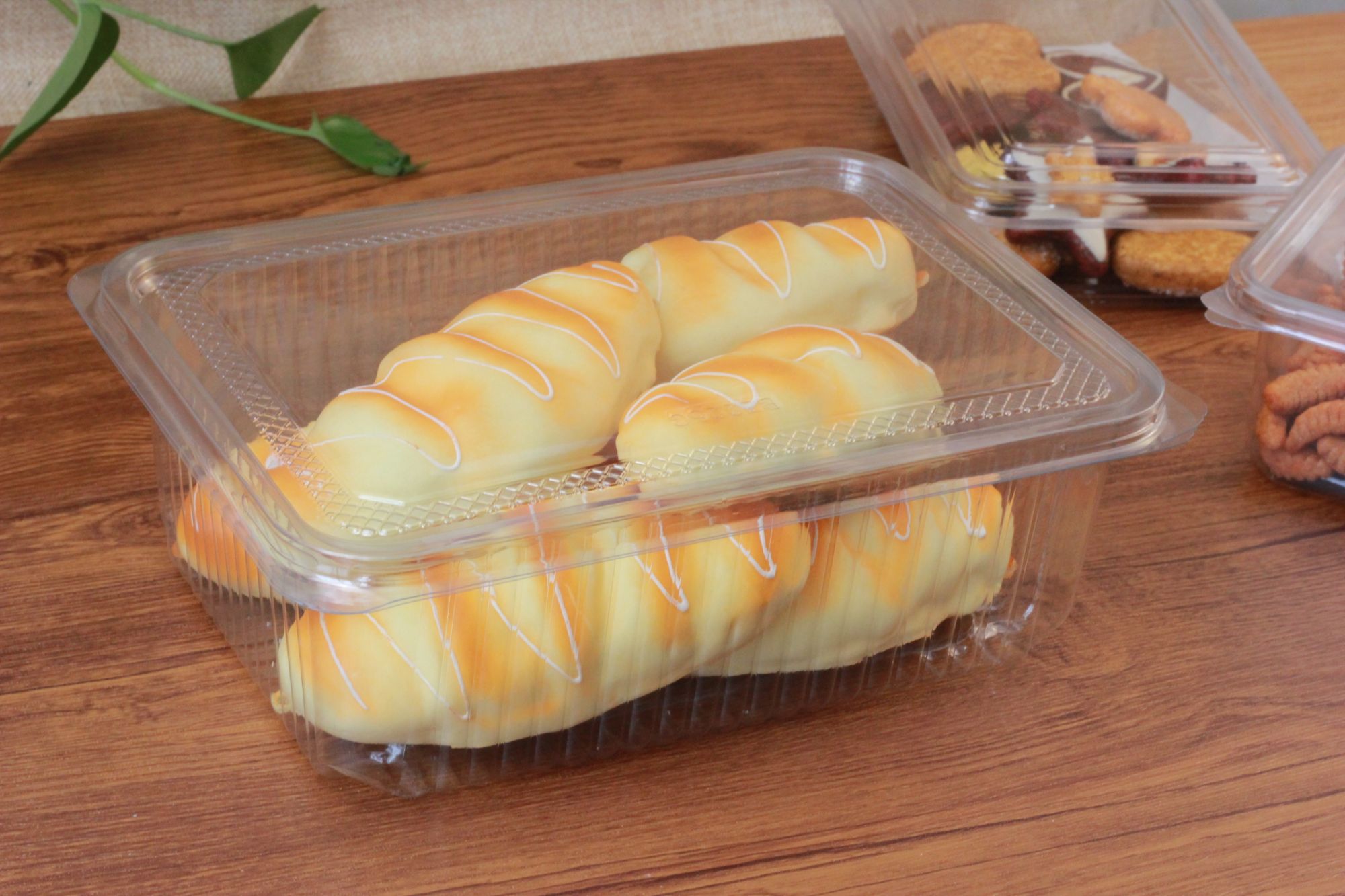 Free Sample High Quality Clear Plastic Food Container with lid for Cookies Dessert Snacks Fruits