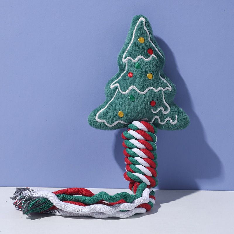 Christmas Themed Pet Chew Toy Set Durable Cotton Rope for Dog Teeth Chewing and Play