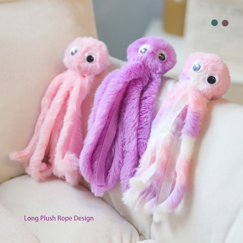 Plush Octopus Cat Toy with Catnip Interactive Long Rope Design for Pet Play Chewing