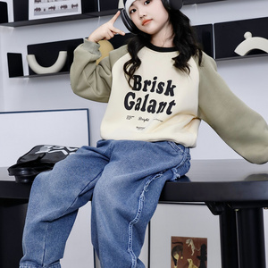 Comfortable and stylish long-sleeved pullover sweatshirt plush hoodie suit suitable for casual wear in autumn and winter 23