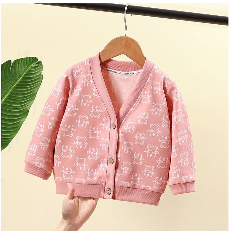 Unisex Baby and Toddler Comfortable Cardigan Set Soft Long Sleeve Top and Pants Cute Printed Design, Perfect for Fall and Winter