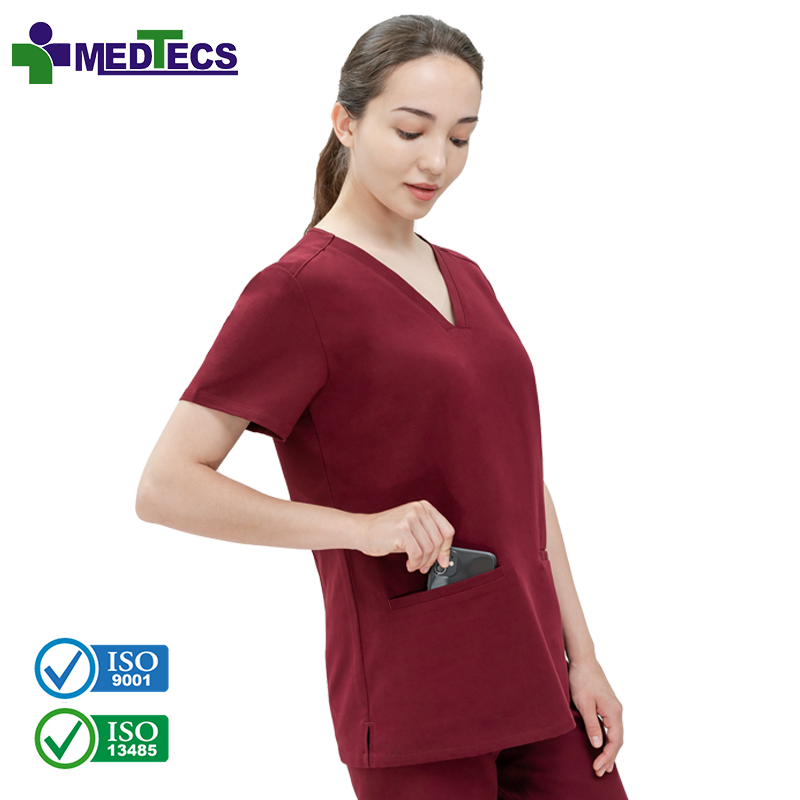 Durable Washable Suits For Operating Theatre Wear Fashionable Long Sleeve Bluegreen Scrub Uniform