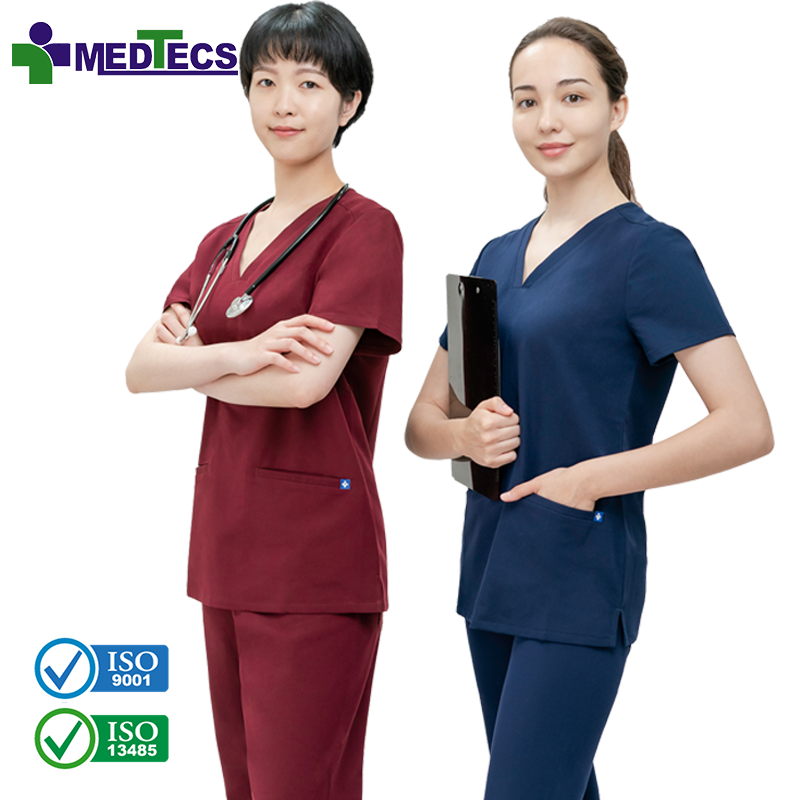 Durable Washable Suits For Operating Theatre Wear Fashionable Long Sleeve Bluegreen Scrub Uniform