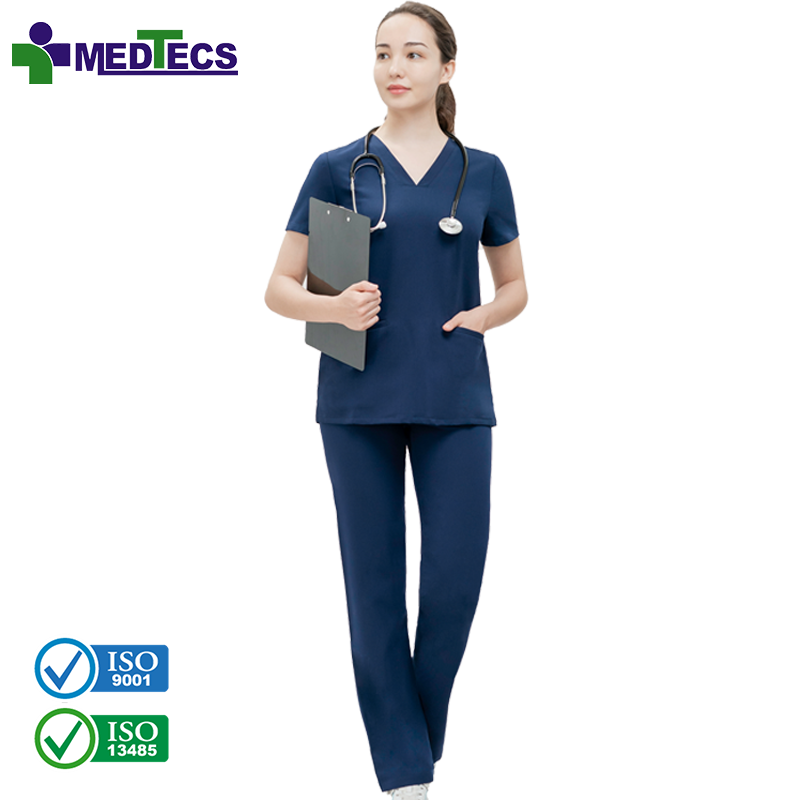 Durable Washable Suits For Operating Theatre Wear Fashionable Long Sleeve Bluegreen Scrub Uniform