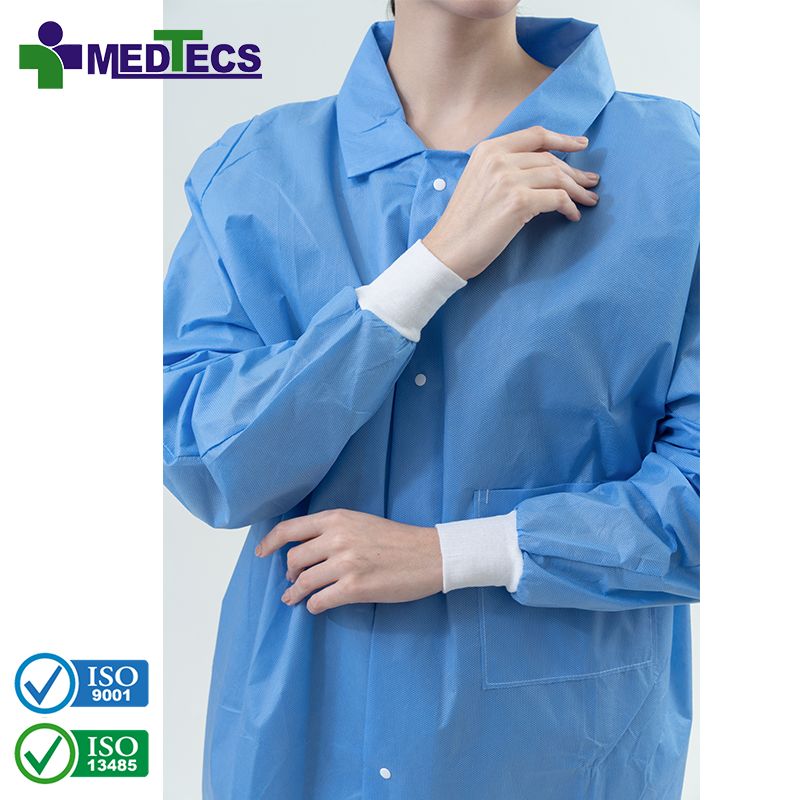 High Quality Hospital Work Blue Coat Chemistry Disposable Lab Coats Medical