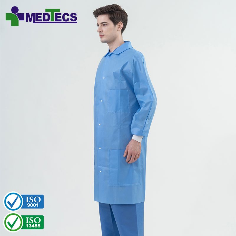 High Quality Hospital Work Blue Coat Chemistry Disposable Lab Coats Medical