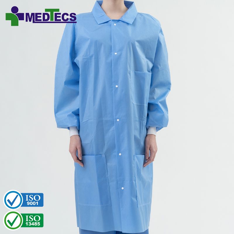 High Quality Hospital Work Blue Coat Chemistry Disposable Lab Coats Medical