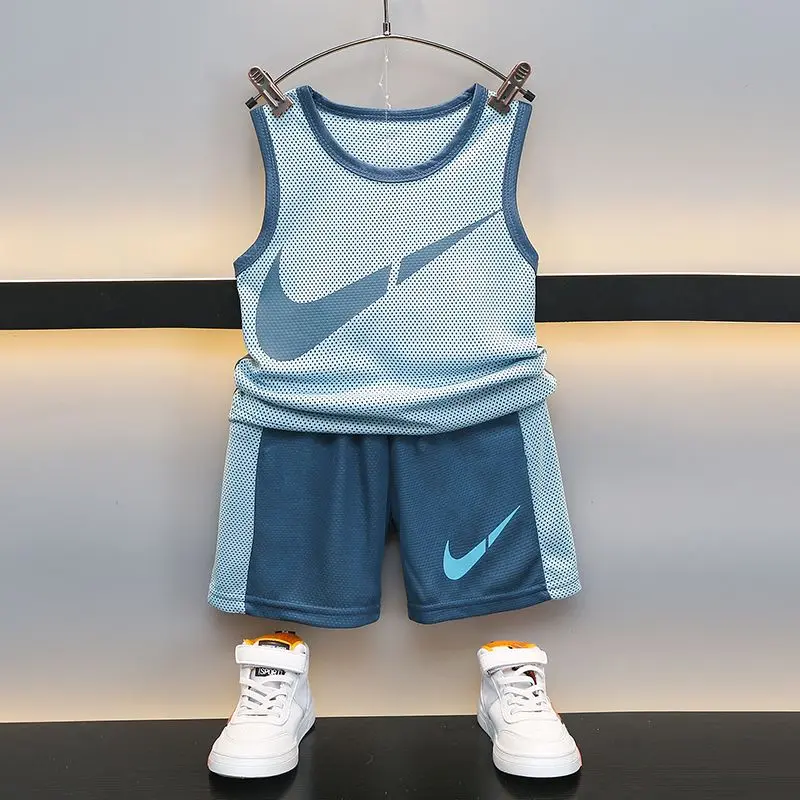 Good Quality 2Pcs Set Kids Baby Boys Basketball Clothes Summer Sports Outfits Jersey Suit