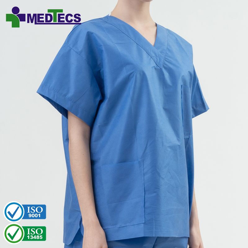 Blue Disposable Scrub Suit Hospital Medical Uniforms Scrubs Workwear