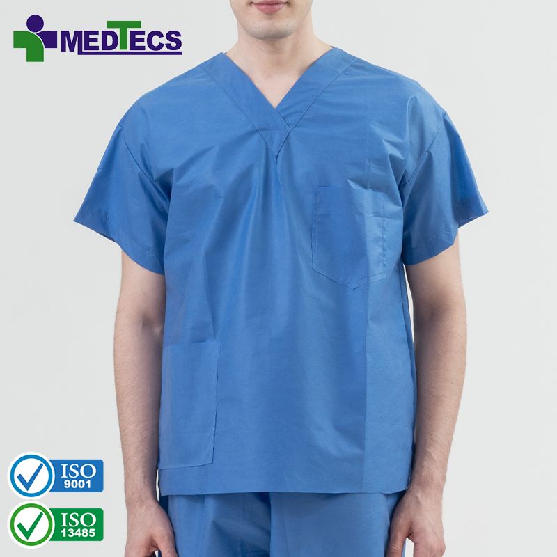 Blue Disposable Scrub Suit Hospital Medical Uniforms Scrubs Workwear