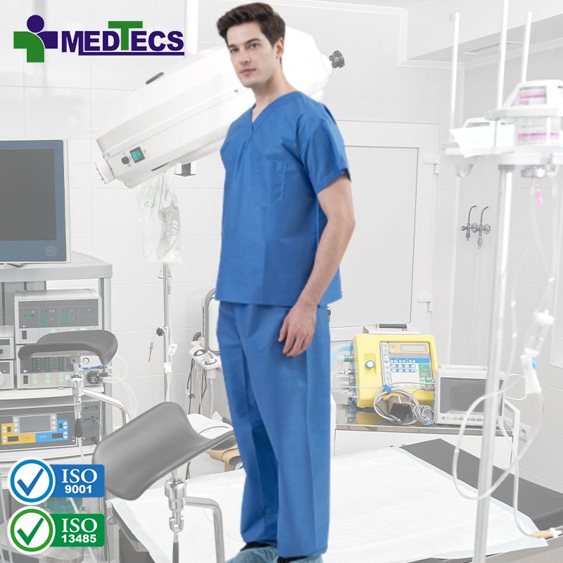 Blue Disposable Scrub Suit Hospital Medical Uniforms Scrubs Workwear