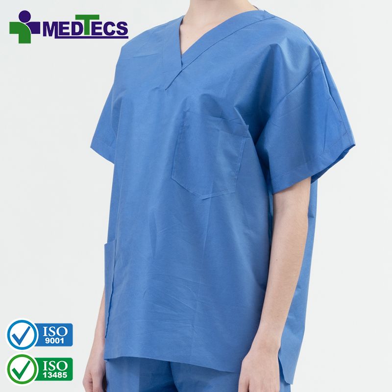 Blue Disposable Scrub Suit Hospital Medical Uniforms Scrubs Workwear