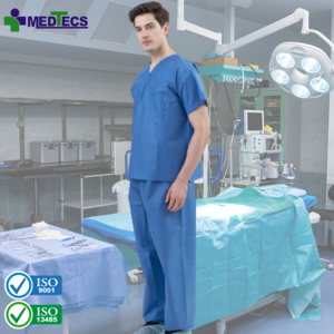 ISO 9001 Supplier Sets For Men Nursing Scrubs Uniform Unisex Uniforms Hospital Workwear Medical Surgery Disposable Scrub Suit