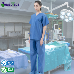 ISO 9001 Supplier Hospital Medical Scrubs Uniforms Sets With Private Label Surgical Disposable Scrub Uniform