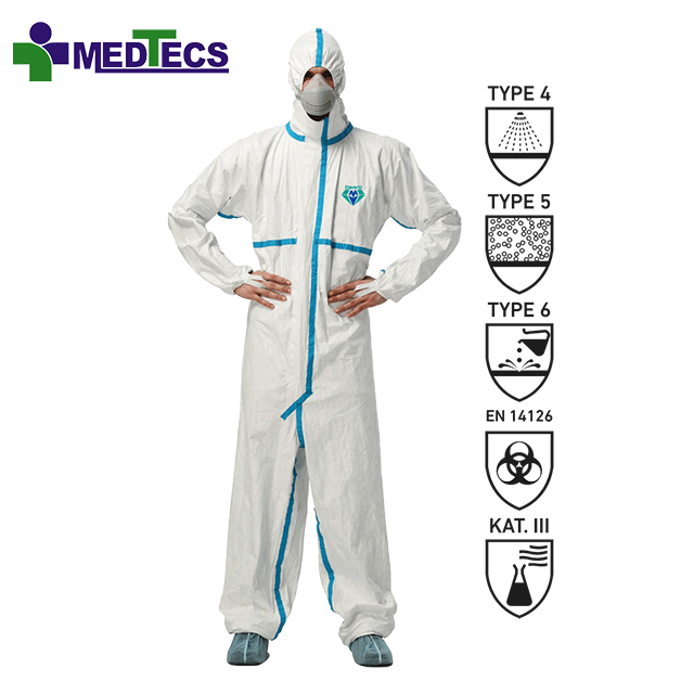 White Overalls Ppe Disposable Pp Coverall