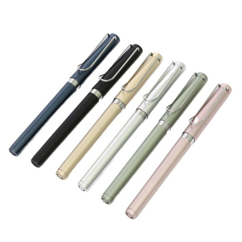 Wholesale Customized Corporate Office Creative Stationery Large Capacity Refills Luxury Metal Gel Pen Set 0.5mm With Custom Logo