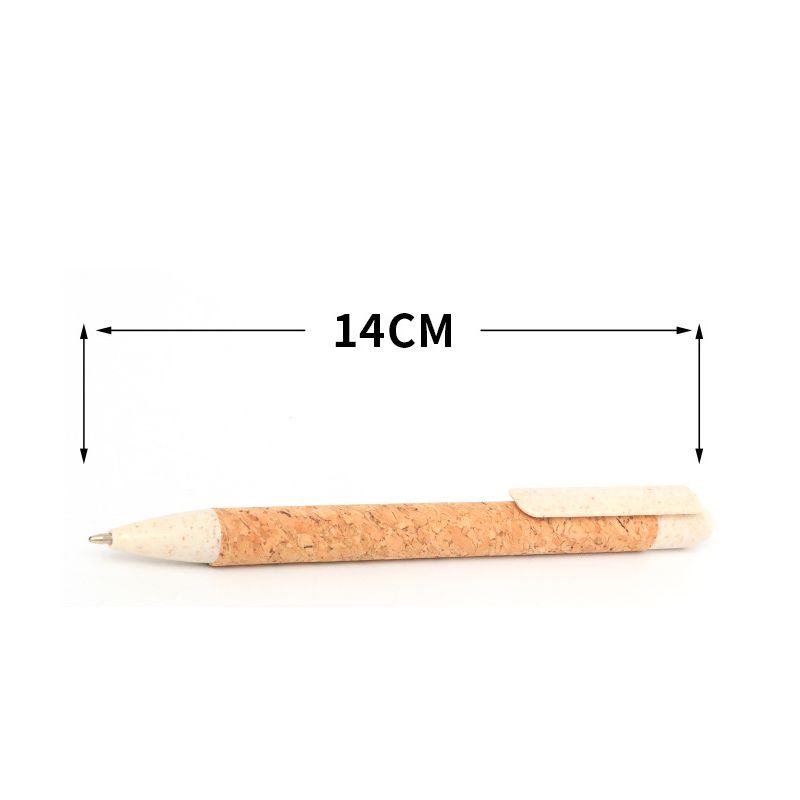 Ecological Straw Material Eco Friendly Wood Press Ins Style Customized Cork Gel Pen With Logo