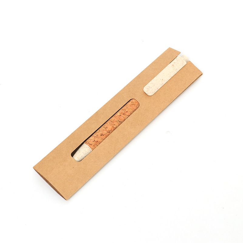 Ecological Straw Material Eco Friendly Wood Press Ins Style Customized Cork Gel Pen With Logo