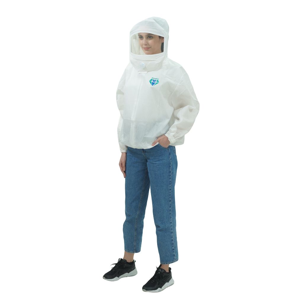 Fly Traveling Hazmat-Suit Disposable Coverall Jacket Hazmat Suit PET Mask Breathing Valve