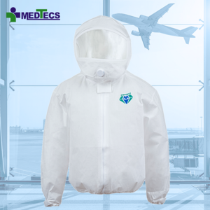 Fly Traveling Hazmat-Suit Disposable Coverall Jacket Hazmat Suit PET Mask Breathing Valve