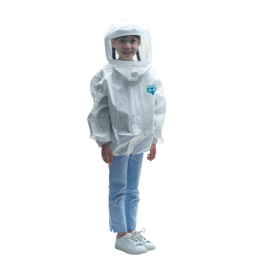 Fly Traveling Hazmat-Suit Disposable Coverall Jacket Hazmat Suit PET Mask Breathing Valve