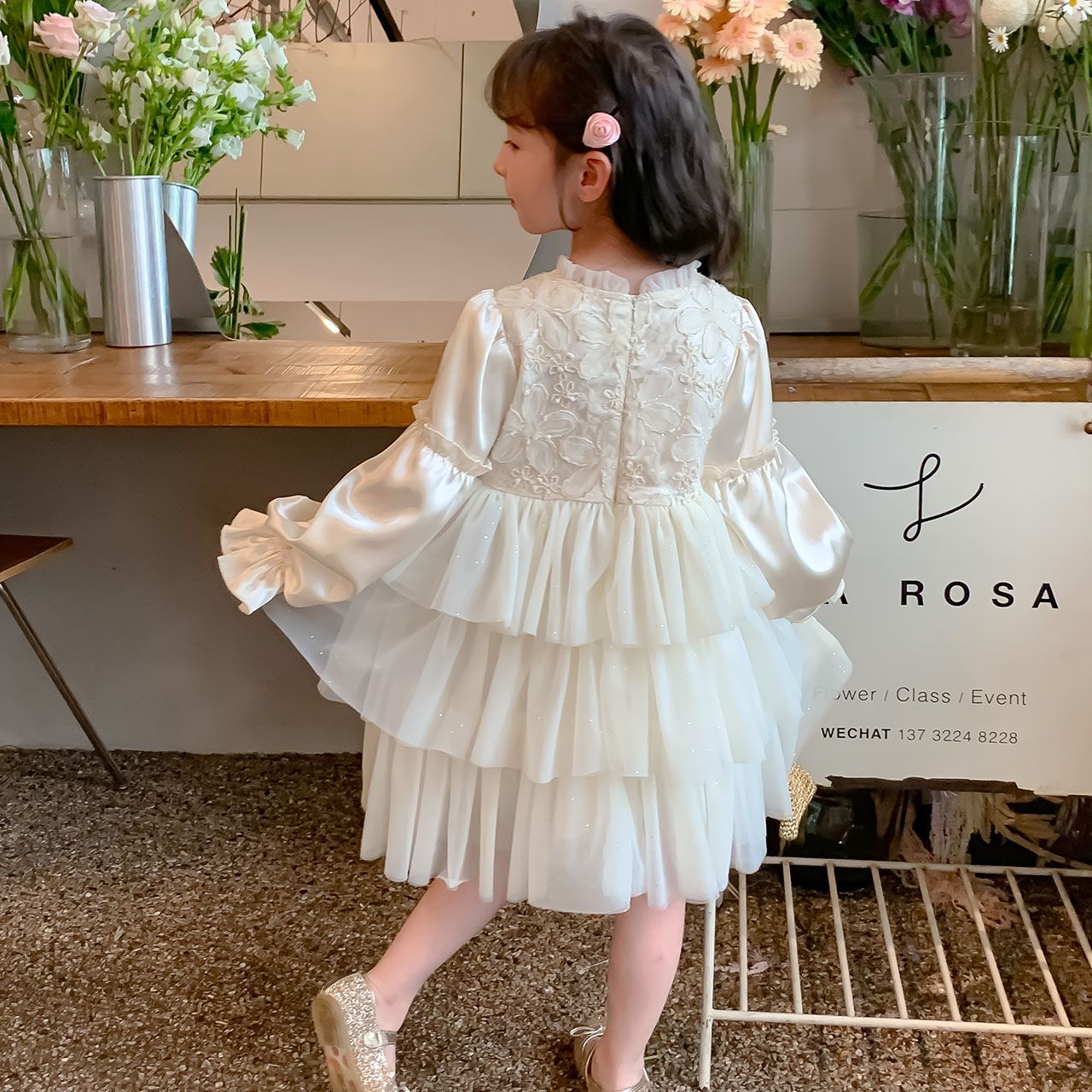 2024 New Boutique Wholesale Princess lolita Dress for Baby Kids Ruffle long Sleeve Clothing for Children YH-66745