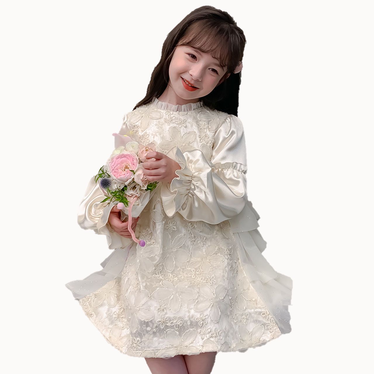 2024 New Boutique Wholesale Princess lolita Dress for Baby Kids Ruffle long Sleeve Clothing for Children YH-66745